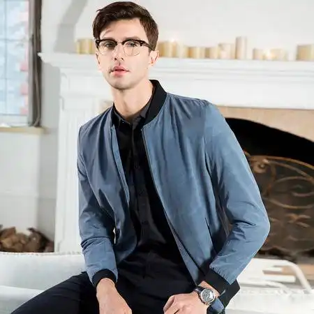 汤河之家中年男士春季夹克衫爸爸外套薄款休闲中老年人棒球服男春秋季衣服
