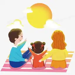 一家三口中秋节赏月png图片素材下载赏月png熊猫办公
