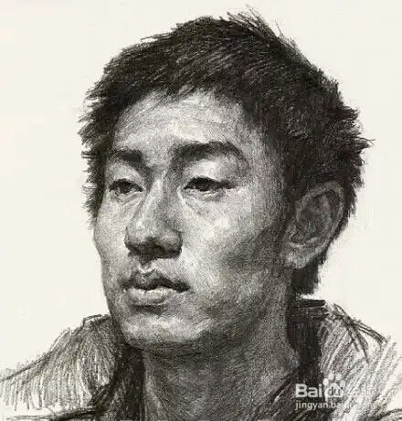 素描头像男青年34侧面形体总结
