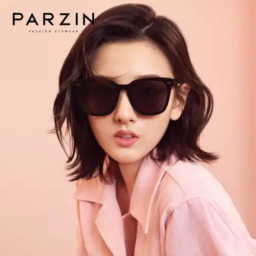 原价219现价199帕森parzin太阳镜女宋祖儿明星同款方框情侣款尼龙镜片潮墨镜男92029黑框黑灰片
