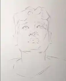 教你画壮实的卷发男青年正面素描头像,看起来咯
