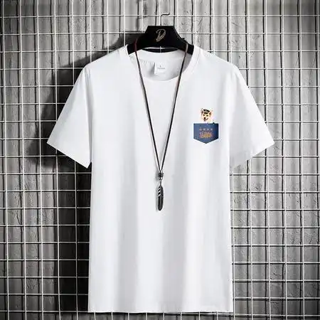 维宾尼新款男士短袖t恤白色打底衫男装纯棉上衣服t桖体恤潮流夏季休闲服
