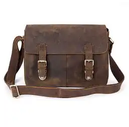小童马男包复古真皮男士翻盖单肩包头层牛皮斜挎包男邮差包
