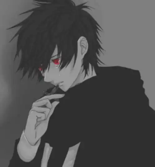 动漫哭泣黑白头像
