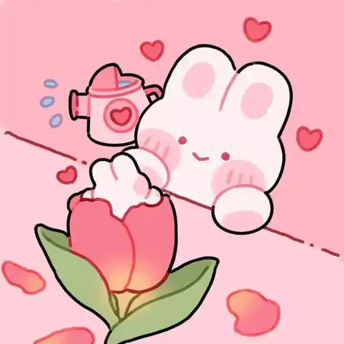 情侣头像粉色系一男一女可爱动漫cp情头一对
